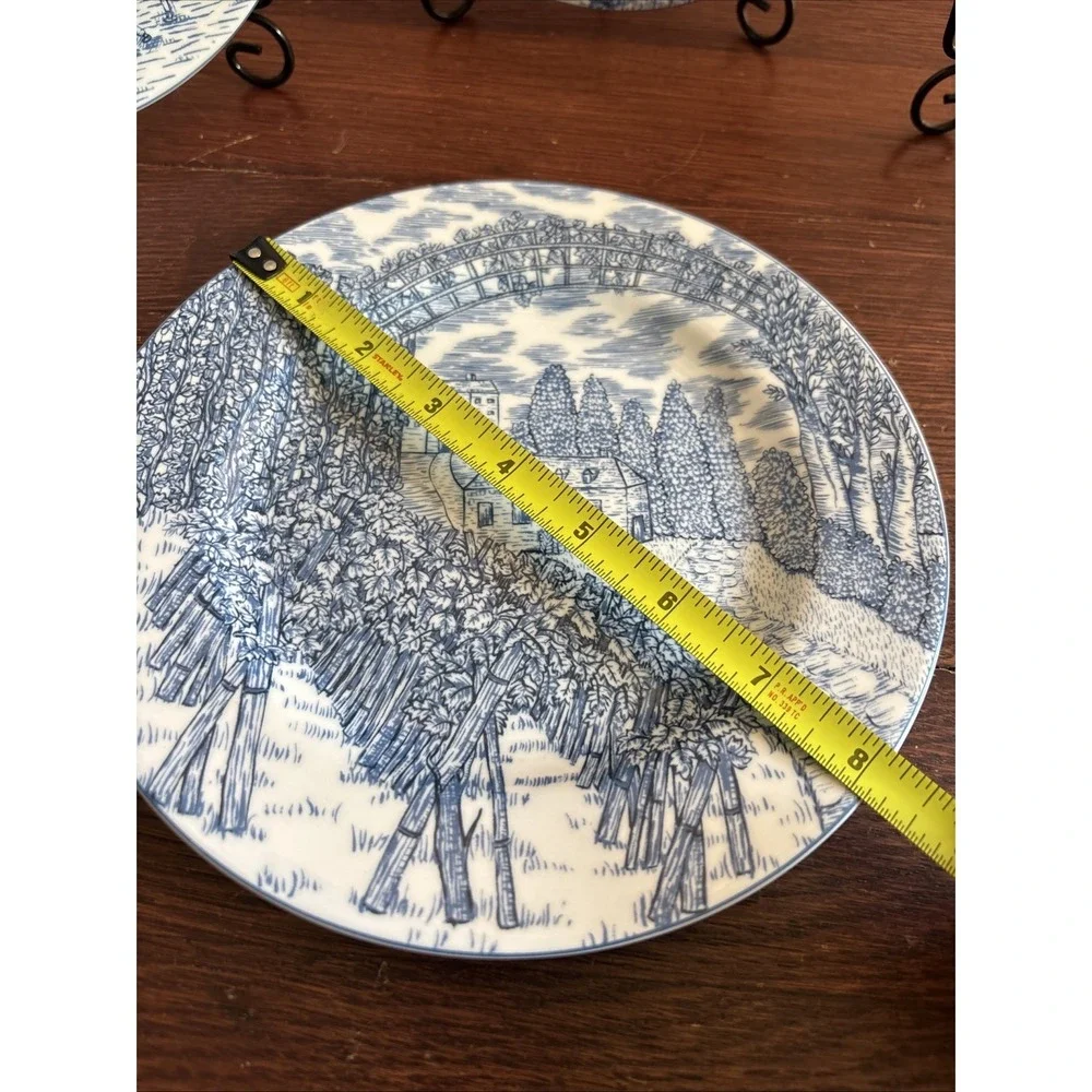American Atelier At Home Blue Toile 5217 Three Salad Plates 8